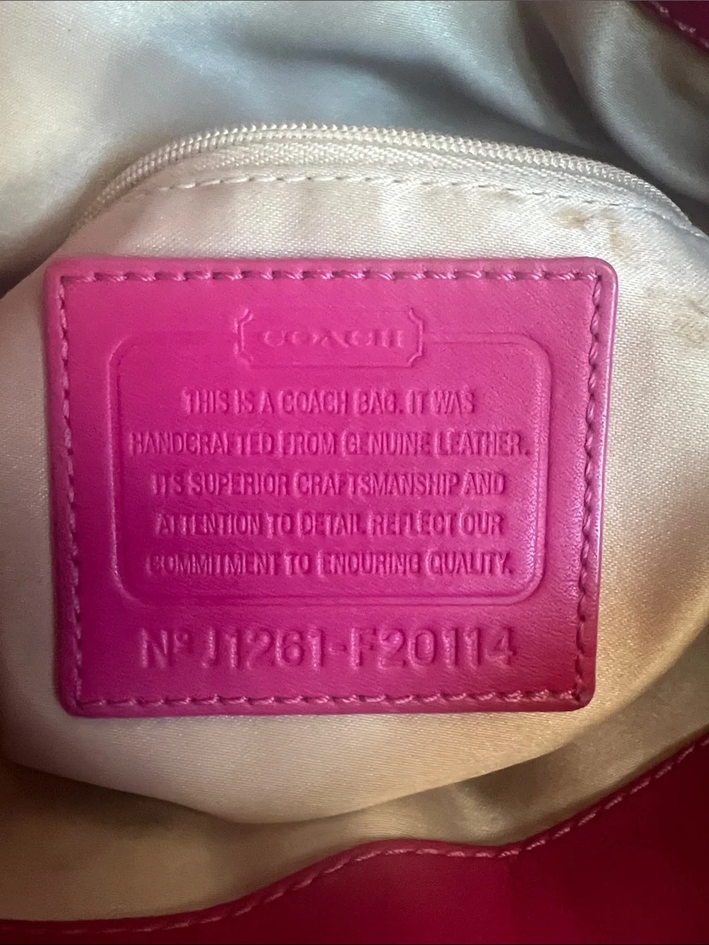 Coach Ashley vintage Leather Shoulder Bag in Deep pink Berry 2 shoulder straps